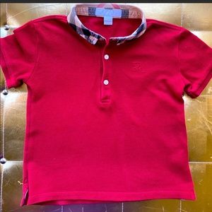 Burberry Vintage Check Trim Cotton Polo Shirt
